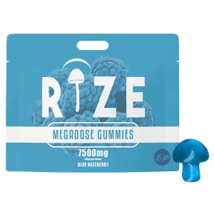 Rize | Blue Razzberry Mushroom Gummies | Megadose 7500mg – 15ct